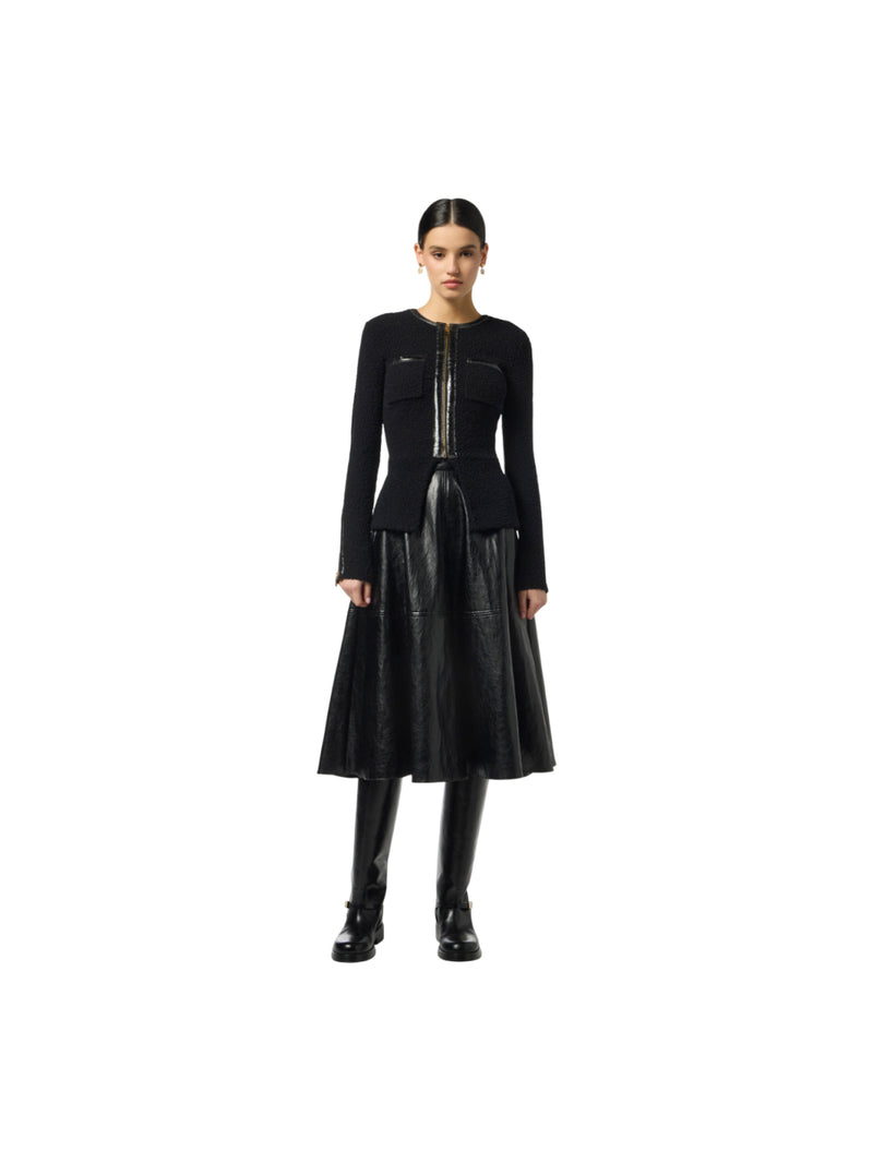 Elisabetta Franchi gonna in craquelé con dettagli logo