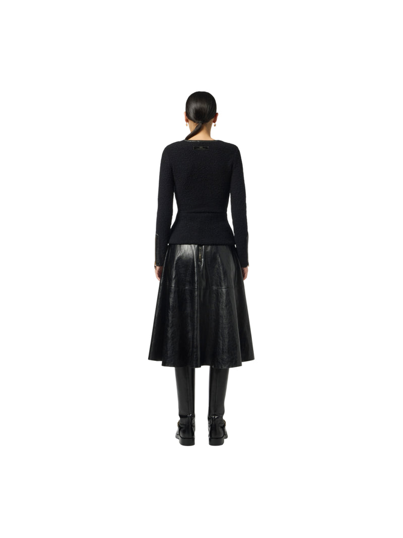 Elisabetta Franchi gonna in craquelé con dettagli logo
