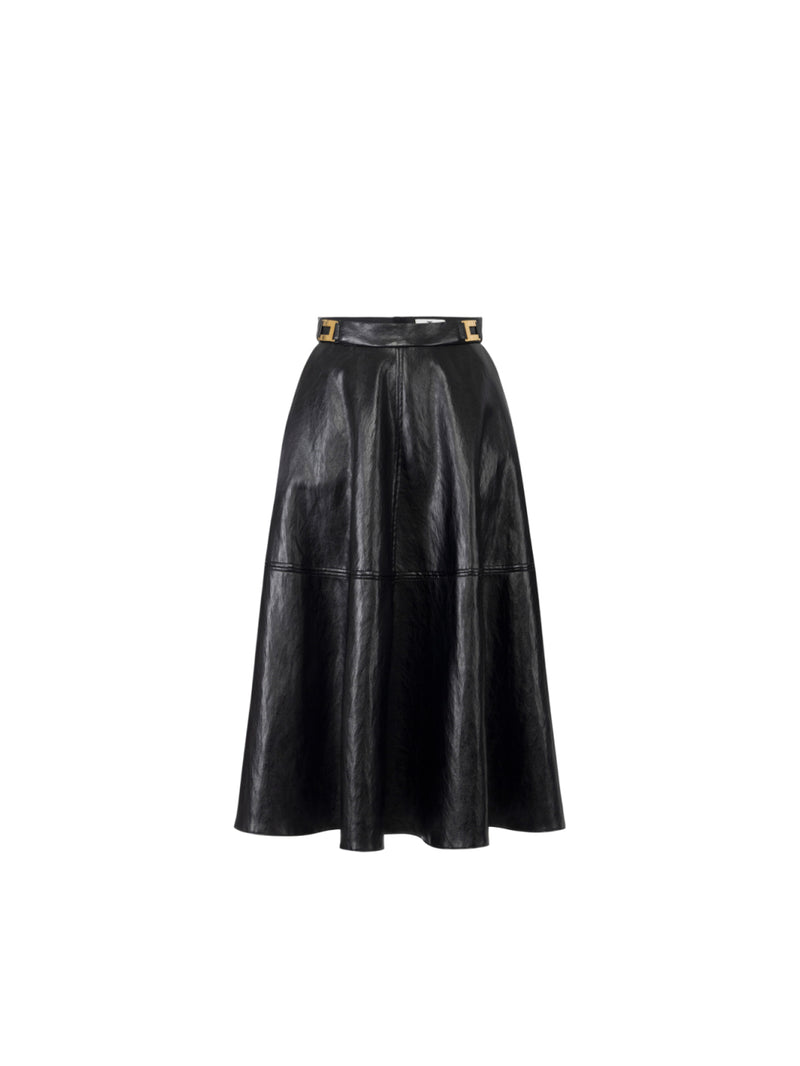 Elisabetta Franchi gonna in craquelé con dettagli logo