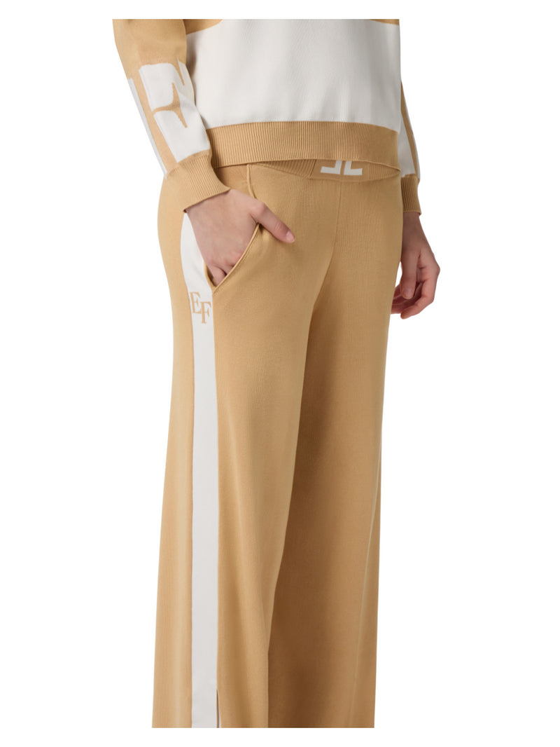 Pantalone viscosa con bande laterali