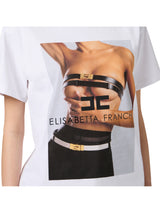 Elisabetta Franchi T-shirt in jersey di cotone con stampa fotografica