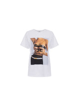 Elisabetta Franchi T-shirt in jersey di cotone con stampa fotografica