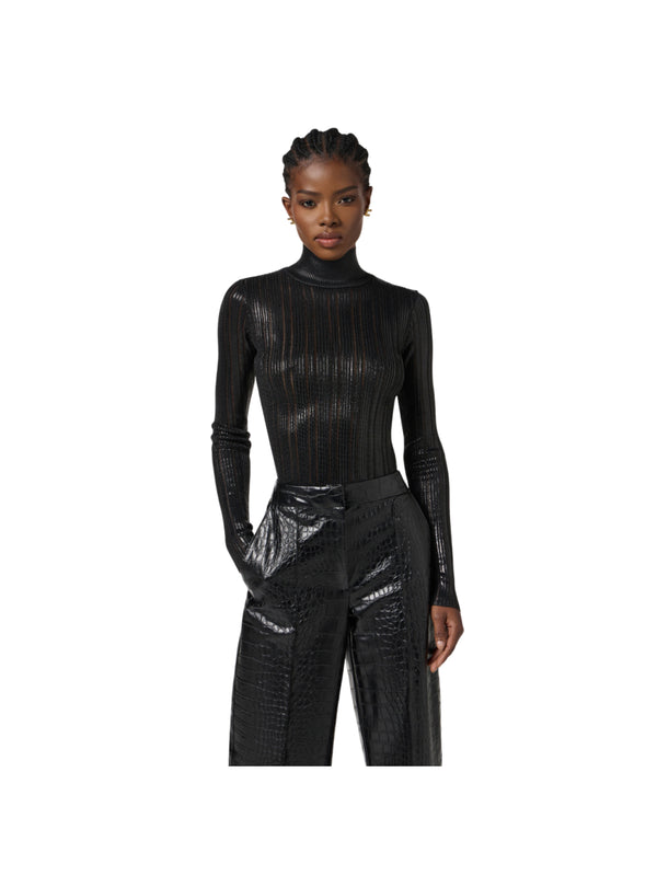 Eliabetta Franchi maglia laminata a costine