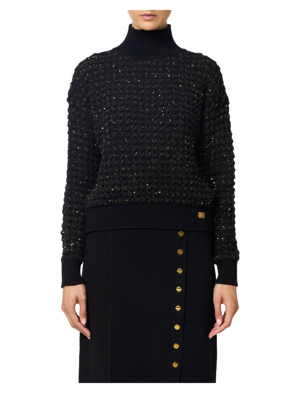 Elisabetta Franchi maglia in bouclé con paillettes