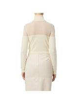 Elisabetta Franchi dolcevita in maglia con logo gioiello