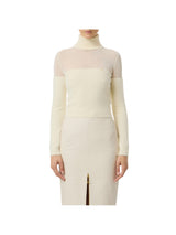 Elisabetta Franchi dolcevita in maglia con logo gioiello