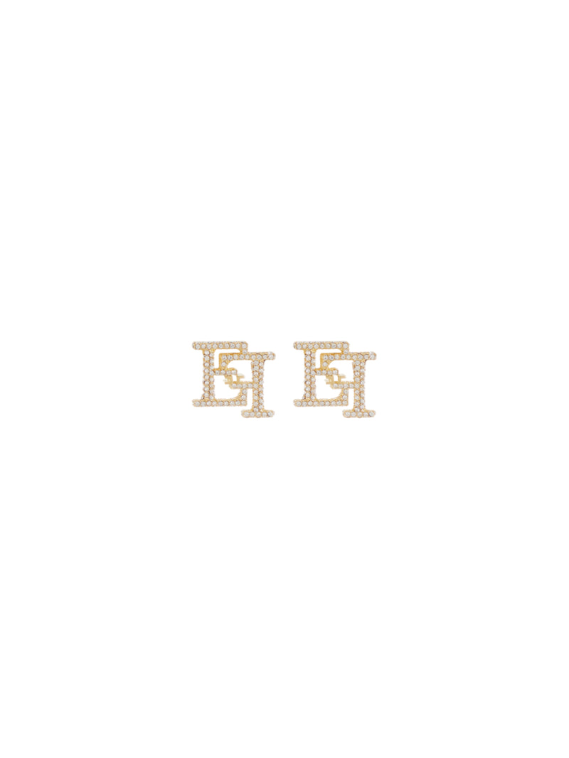 Elisabetta Franchi orecchini con doppio logo