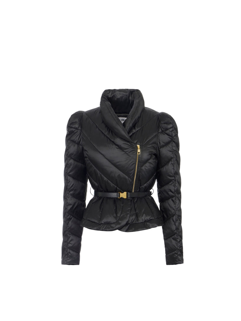 Elisabetta Franchi piumino in tessuto vela con baschina