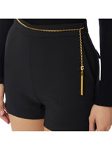 Elisabetta Franchi shorts in crêpe leggero con catena gioiello
