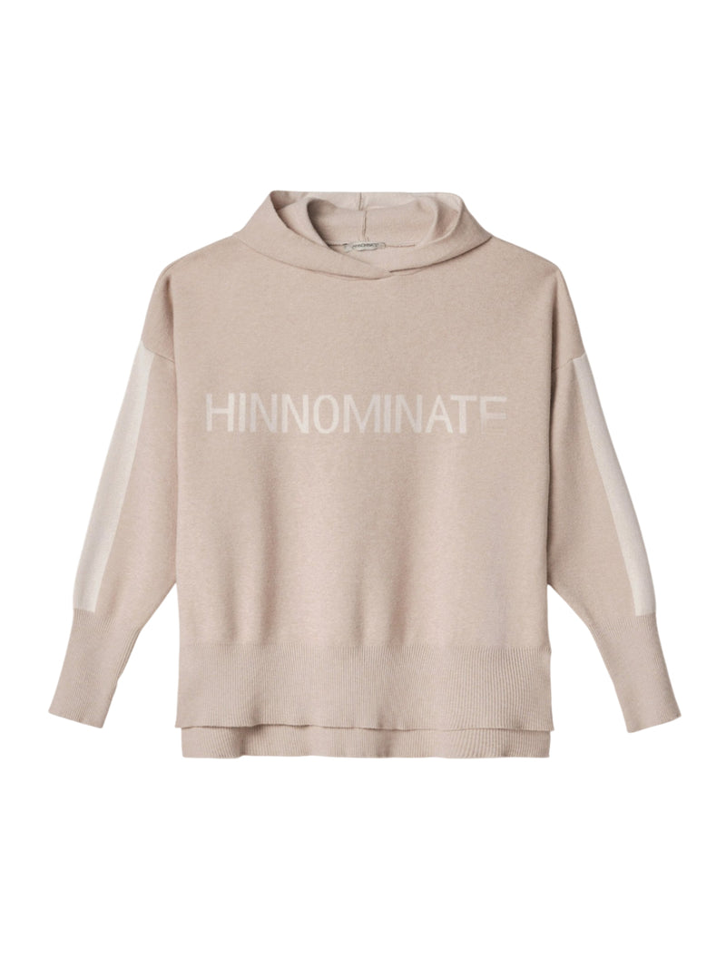 Hinnominate maglia cappuccio con bande in contrasto, logo in punto rovescio e buchi ai polsi