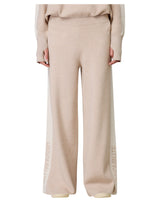 Hinnominate pantalone in maglia a palazzo con bande in contrasto e logo in punto rovescio