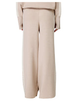 Hinnominate pantalone in maglia a palazzo con bande in contrasto e logo in punto rovescio