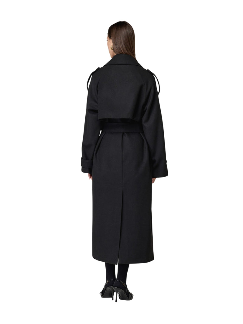 Hinnominate cappotto over in panno con cintura