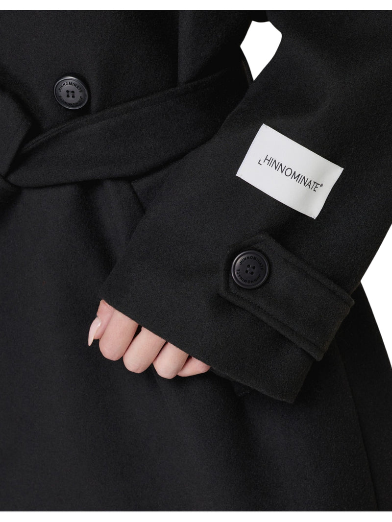 Hinnominate cappotto over in panno con cintura