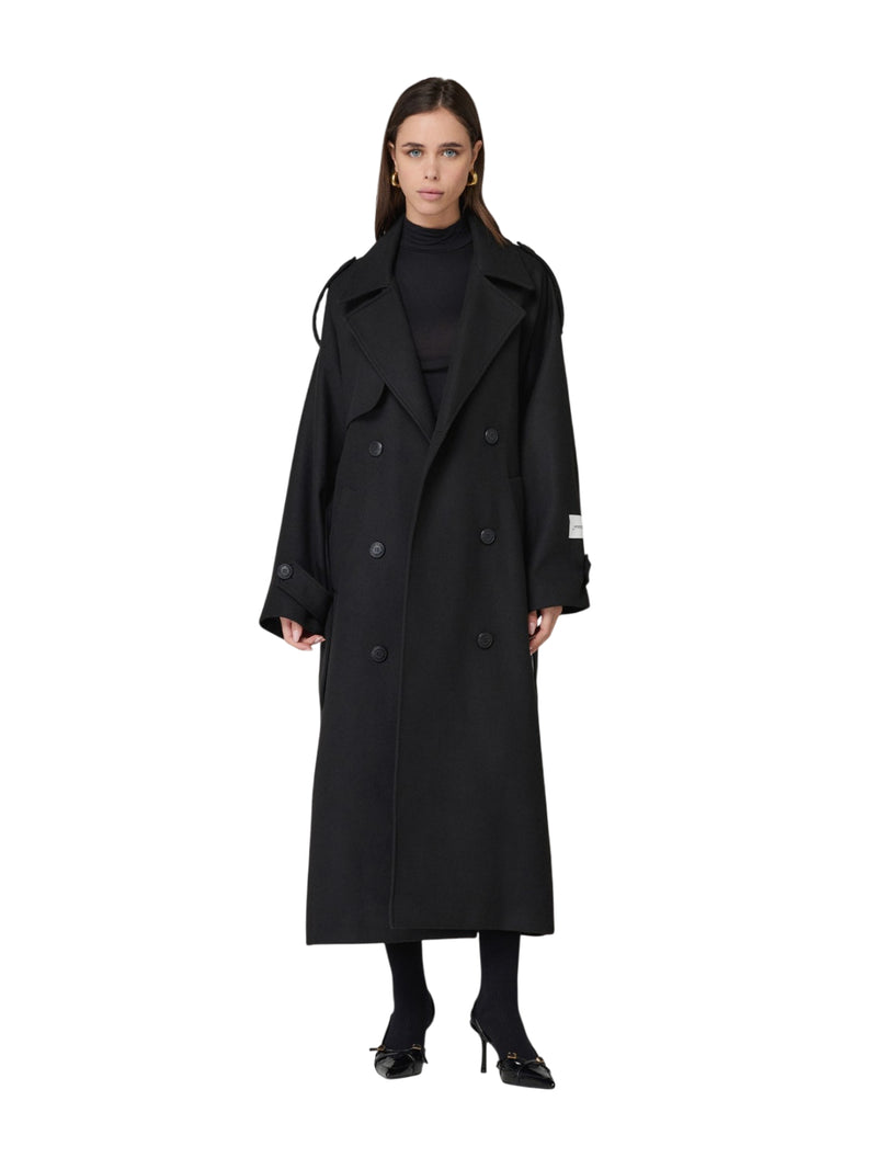 Hinnominate cappotto over in panno con cintura