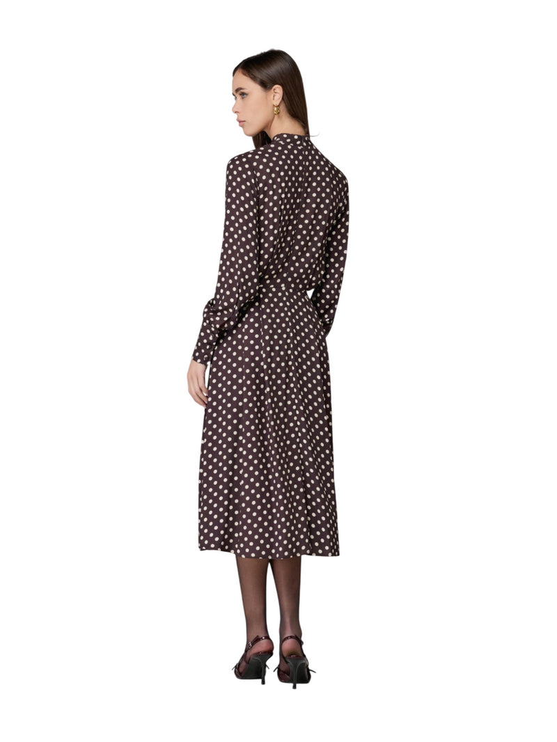 Georgia - Abito midi a pois con fiocco al collo