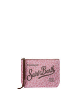 MC2 Saint Barth pochette Aline effetto lana con stampa leopardata rosa