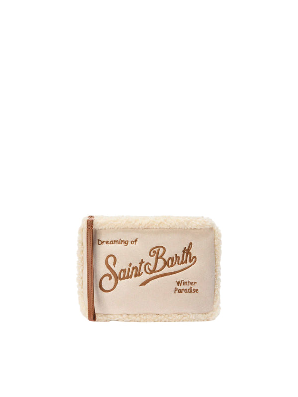 MC2 Saint Barth pochette Aline shearling in sherpa e faux suede beige