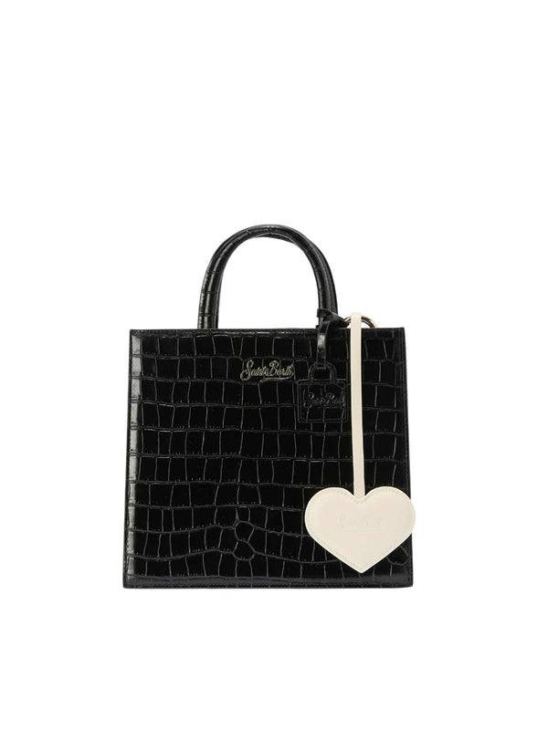 MC2 Saint Barth bag charm a cuore in pelle bianca