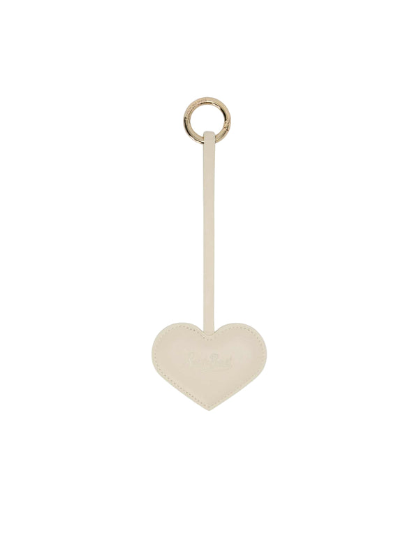 MC2 Saint Barth bag charm a cuore in pelle bianca