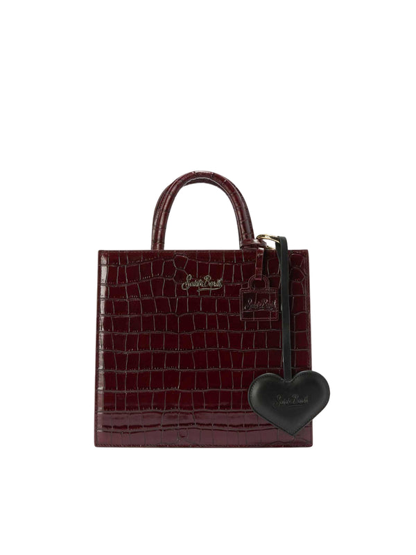 MC2 Saint Barth bag charm a cuore in pelle nera