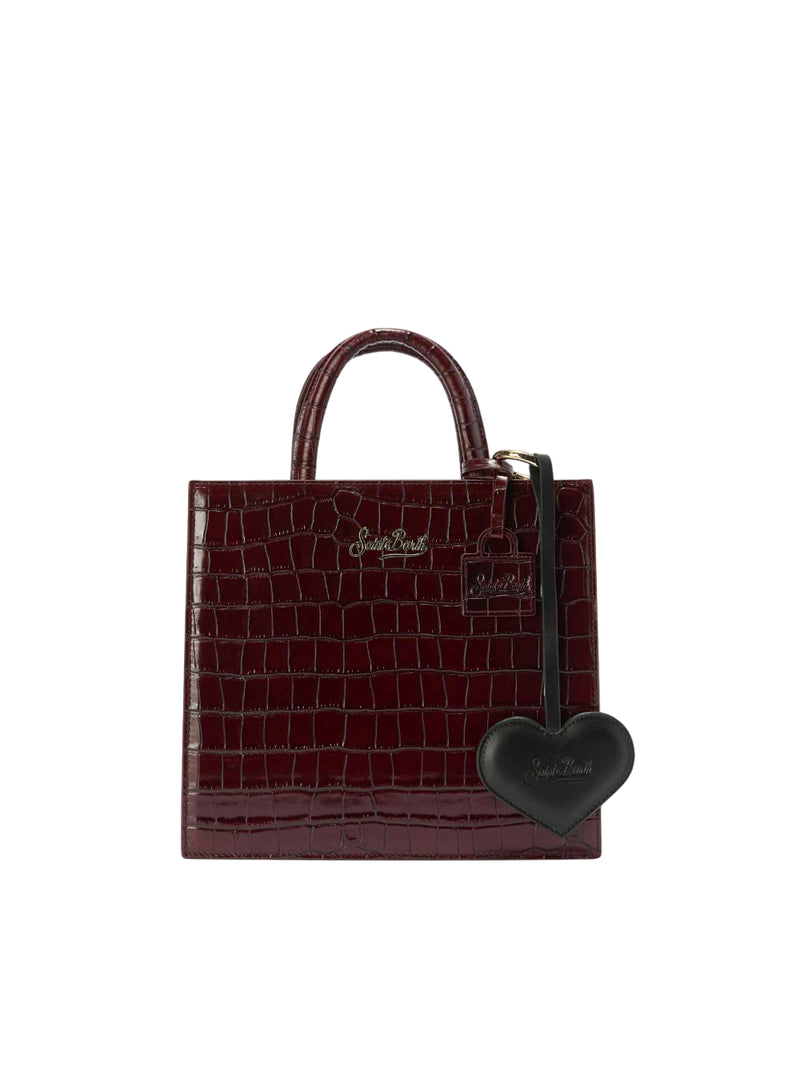 MC2 Saint Barth bag charm a cuore in pelle nera