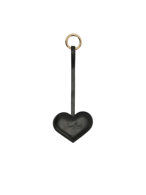 MC2 Saint Barth bag charm a cuore in pelle nera