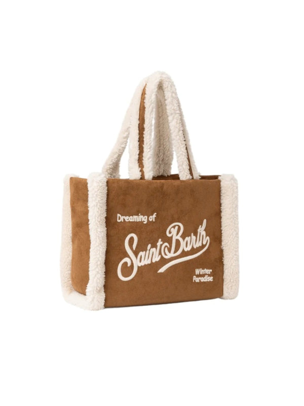 MC2 Saint Barth borsa morbida Colette shearling cammello