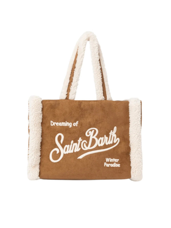MC2 Saint Barth borsa morbida Colette shearling cammello
