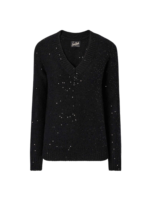 MC2 Saint Barth maglione Eleara nero con pailettes