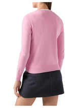 MC2 Saint Barth maglione New Queen in misto cashmere rosa con applicazione in strass Strassata