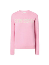 MC2 Saint Barth maglione New Queen in misto cashmere rosa con applicazione in strass Strassata