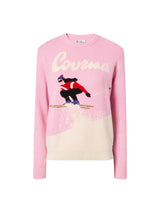 MC2 Saint Barth maglione new queen in misto cashmere rosa con jacquard cartolina Courma