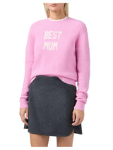MC2 Saint Barth maglia New Queen in misto lana merino e alpaca rosa con jacquard Best Mum