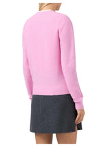 MC2 Saint Barth maglia New Queen in misto lana merino e alpaca rosa con jacquard Best Mum