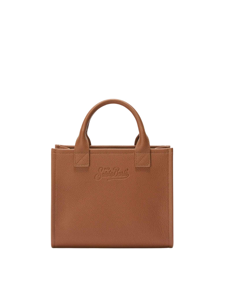 MC2 Saint Barth borsa a spalla Vanity bag midi in pelle martellata cammello