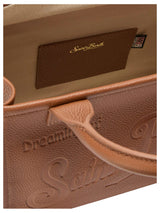 MC2 Saint Barth borsa a spalla Vanity bag midi in pelle martellata cammello