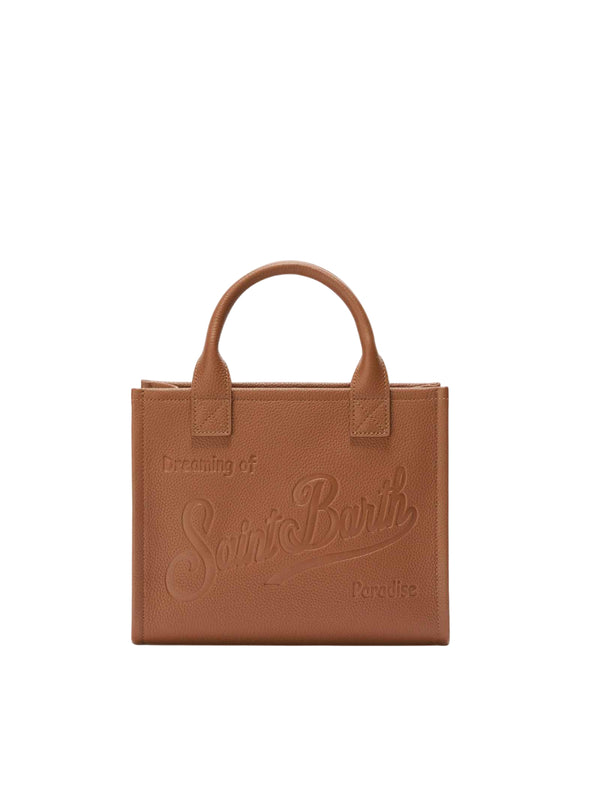 MC2 Saint Barth borsa a spalla Vanity bag midi in pelle martellata cammello