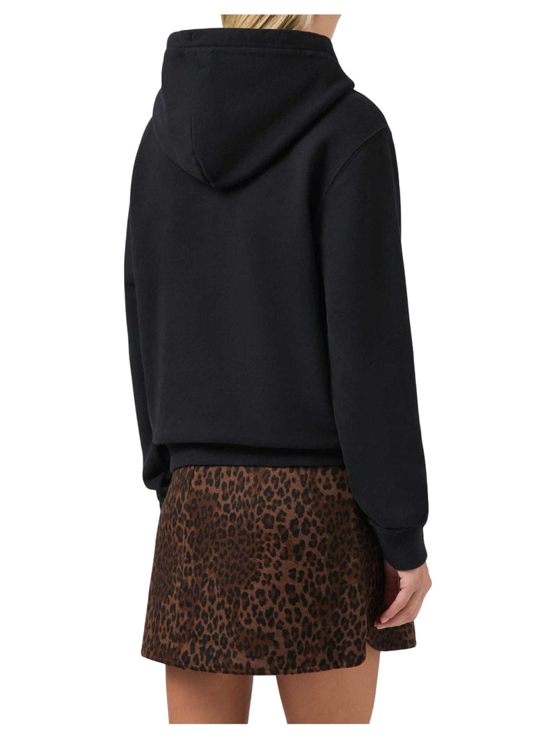 MC2 Saint Barth felpa Virginia in cotone nero con ricamo animalier St. Barth