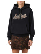 MC2 Saint Barth felpa Virginia in cotone nero con ricamo animalier St. Barth