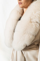 Cappotto Yes London - Bianco con collo di volpe