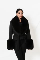 Giacca Yes London- con collo e polsi in volpe