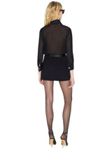 Camicia in georgette con ruches