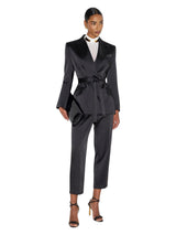 Giacca in raso stretch con cintura