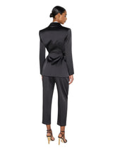 Giacca in raso stretch con cintura