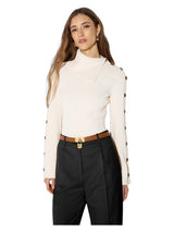 Pullover in maglia con bottoni gioiello