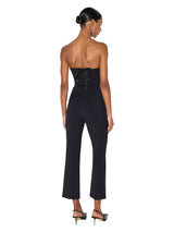 Pantaloni in doppio crêpe stretch con dettaglio gioiello