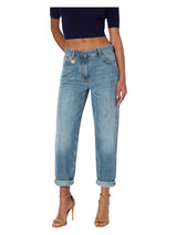 Jeans boyfriend con lucchetto gioiello