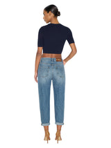 Jeans boyfriend con lucchetto gioiello