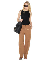 Jeans balloon in denim con strass